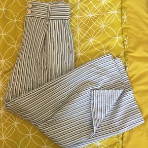 Zara Striped High Waisted Pants